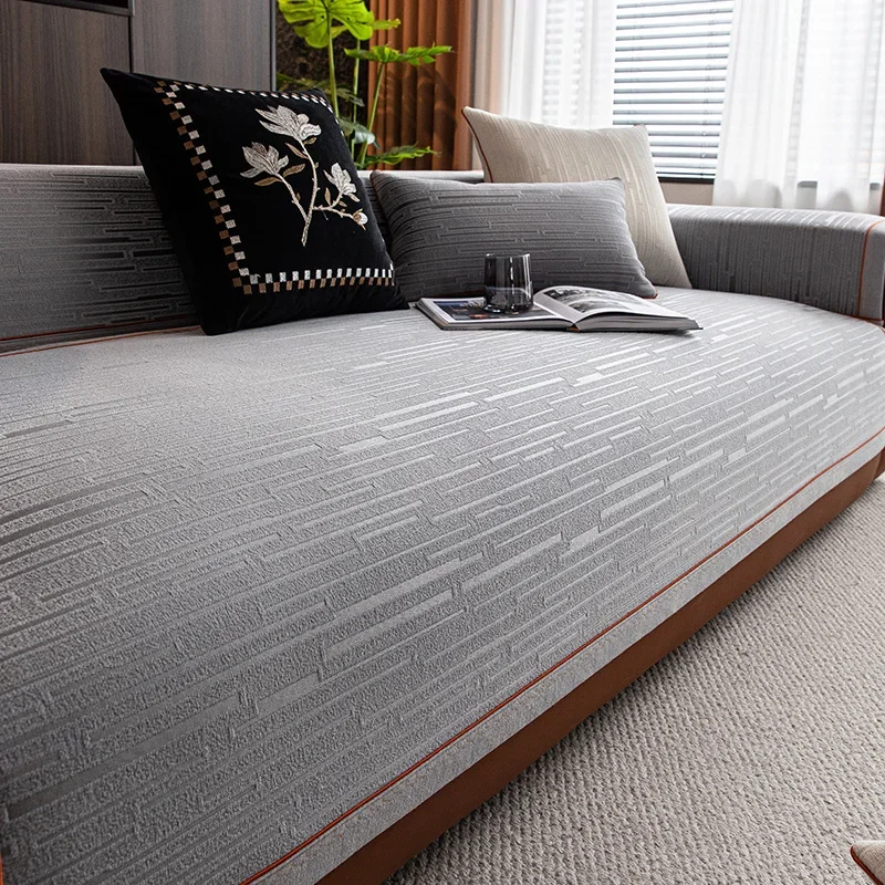 Chenille Sofa Pad Modern Home Decor Sofa Cover Anti-scratch Anti-stain All Season Washable Protector Mat for Couch