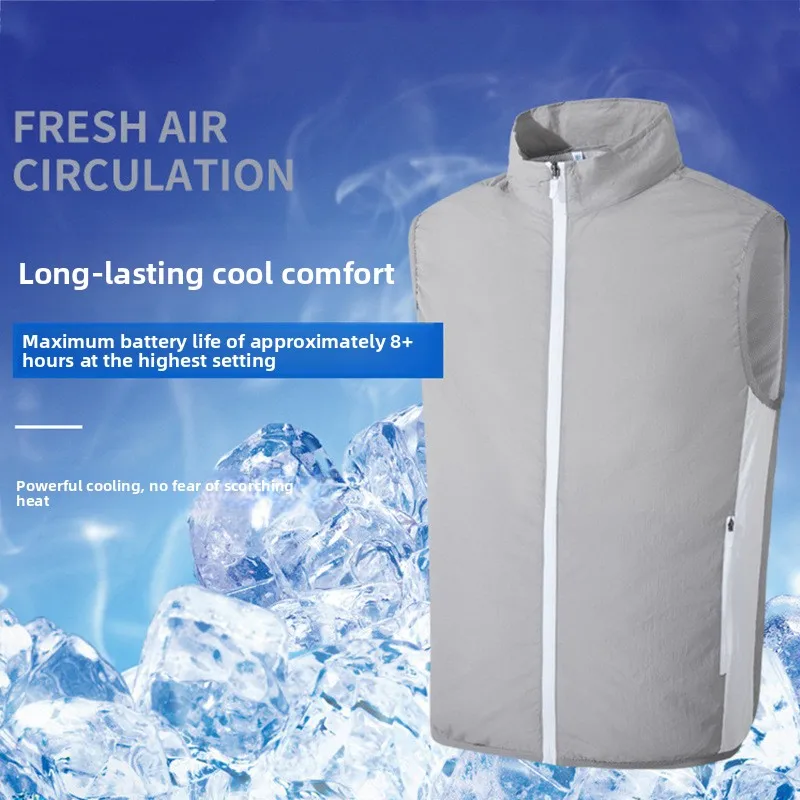 Breathable Circulation Wind Cooling Clothes USB Fan Air Condition Vest Sun Shield Outerwear for Farm Field Work