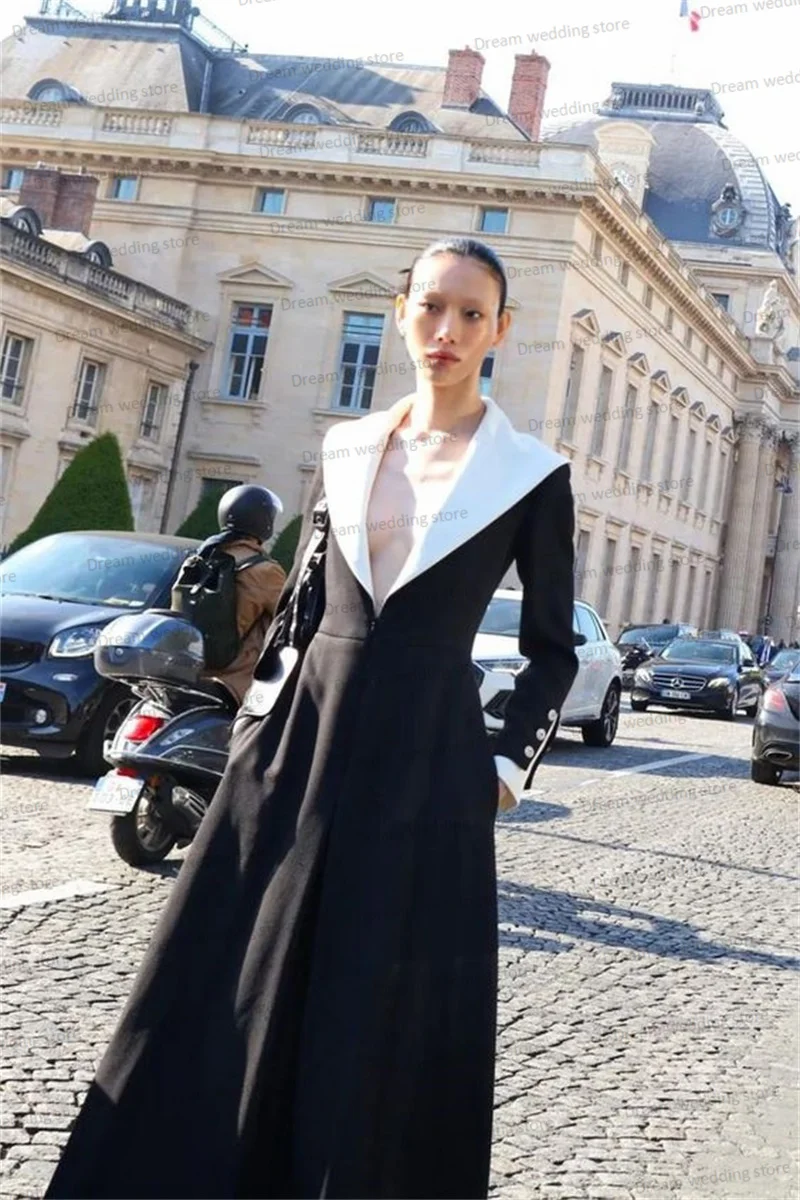 Veste longue imbibée pour femme, smoking de mariage, épissage de couleurs, robe de Rhd'invité formel, manteau blazer sur mesure, robe de créateur, automne