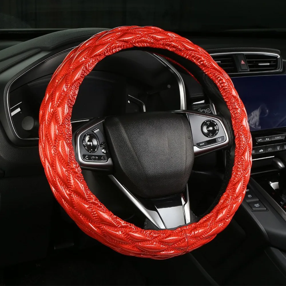 

Universal Car Steering Wheel Cover Anti Slip 38cm Auto Steering Wheel Protector PU Leather Durable Car Interior Accessories