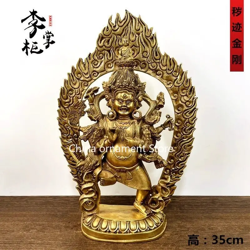 Tibetan Nepalese new large pure copper filth Vajra Buddha statue protector home offering Tibetan Buddha bronze statue ornament