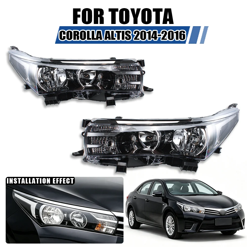 Front Headlight Assembly For Toyota Corolla Altis 2014 2015 2016 Middle East Version Halogen Head Lamp Left Right