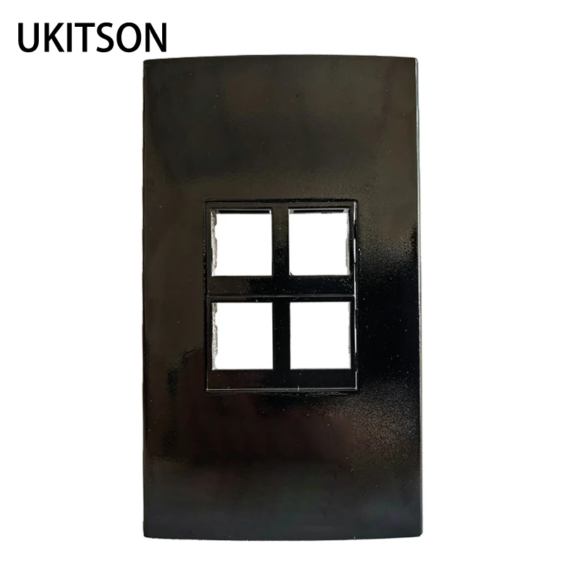 Black Color US Wall Panel Faceplate Empty 2 4 6 Ports Frame Suit For HDMI USB RJ45 RJ11 Phone TV Keystone Jack Connector Socket
