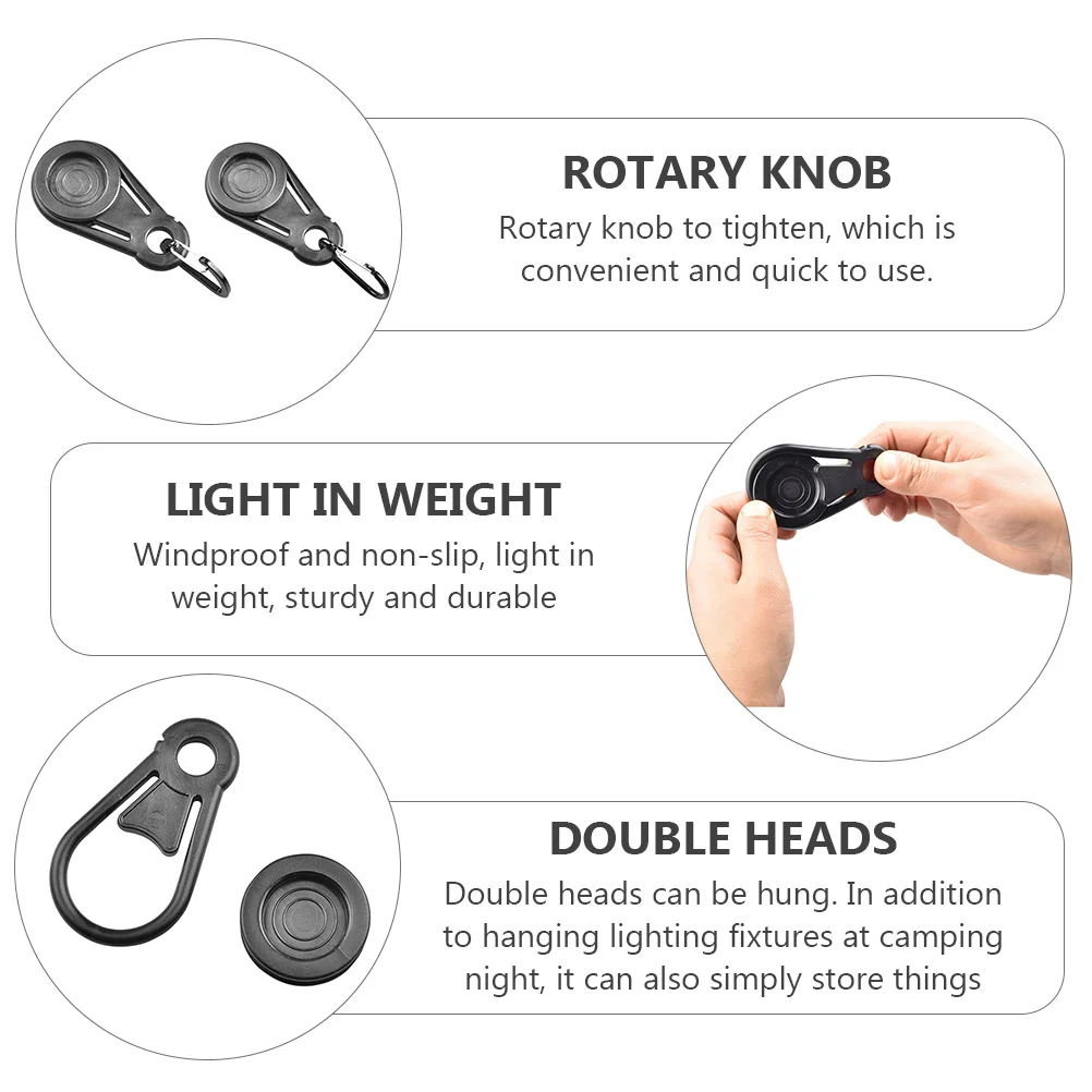 

8pcs Tent Clips Lightweight Sturdy Outdoor Camping Hiking Use Clamp Tarp Max Degree Easy Install Great Pressure Control Hold