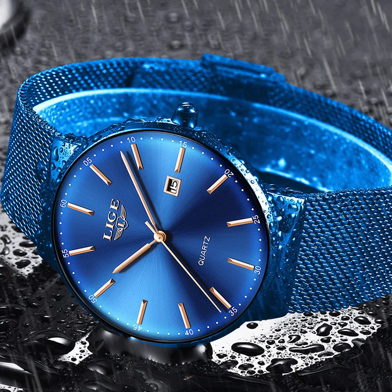 LIGELige New Cool Ultra-Thin Waterproof Mesh Watch