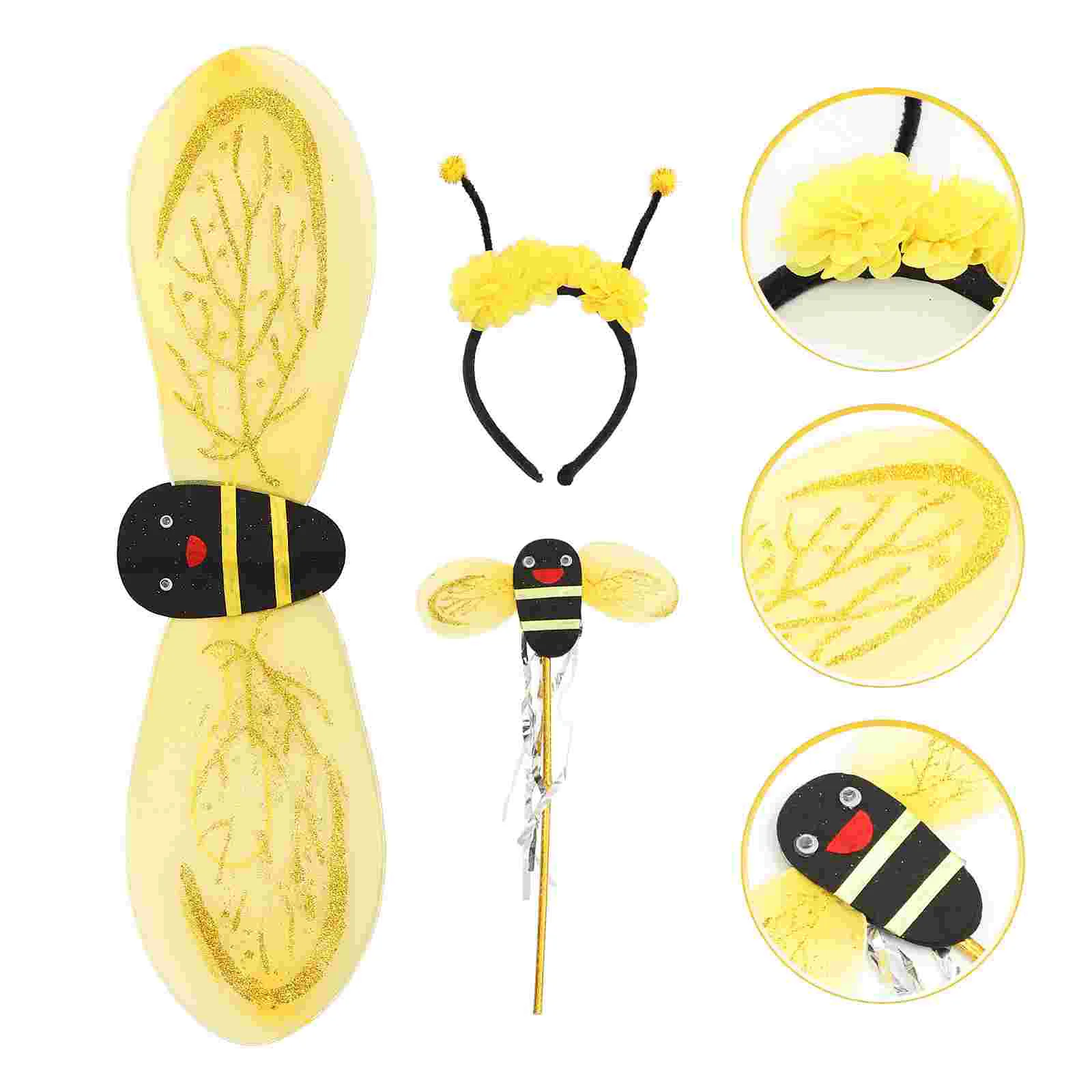 

1 Set of Bee Themed Fairy Wand Stage Performance Ornament Decorative Bee Wing bee costume fairy wing for kids