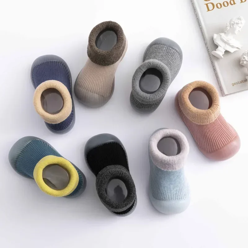 

High-top Autumn and Winter New Baby Walking Shoes Children's Socks Shoes Non-slip Soft Bottom Snow Padded Warm Baby Toddler