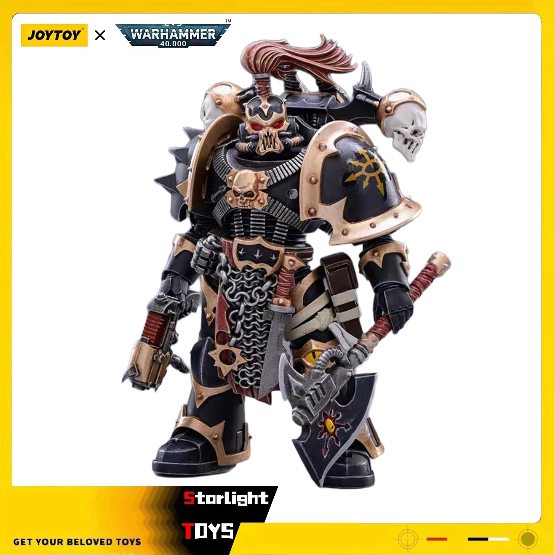 

JOYTOY 1/18 Action Figure Warhammer 40K Chaos Space Marines Black LegionBrother Narghast Model Toy Gifts