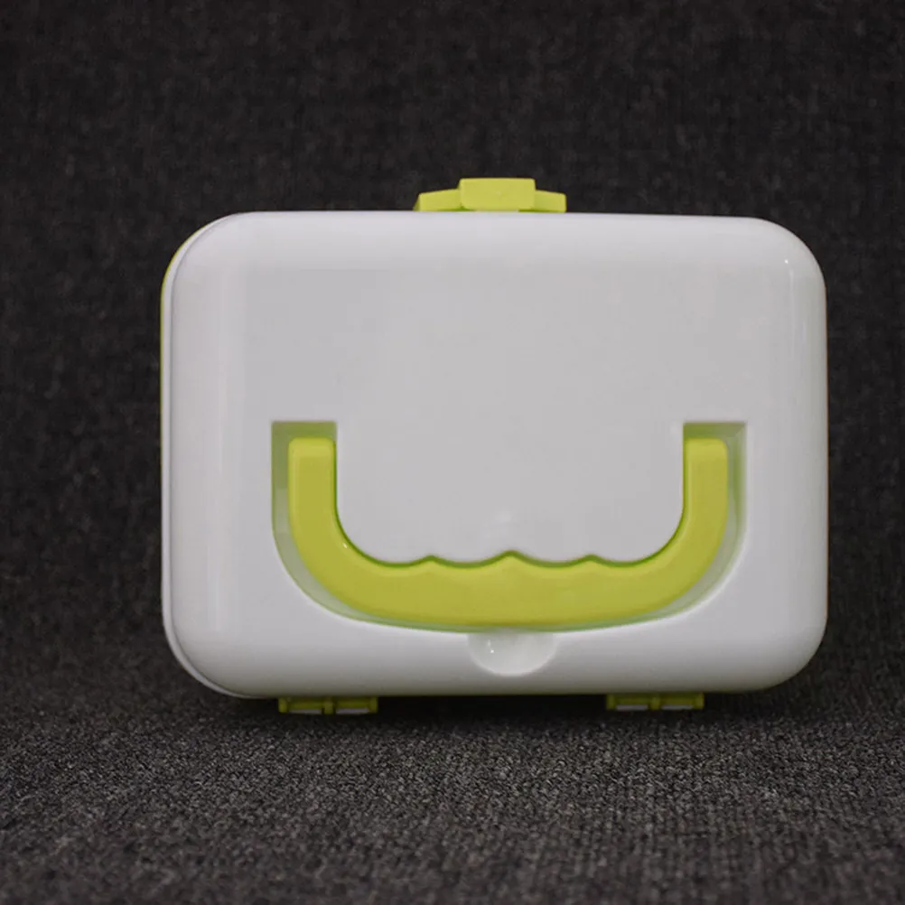 Medicine Storage Organizer Pill Box First Aid Kit Size S Light Green Double Separate Layers Multi Grid Large Capacity Family