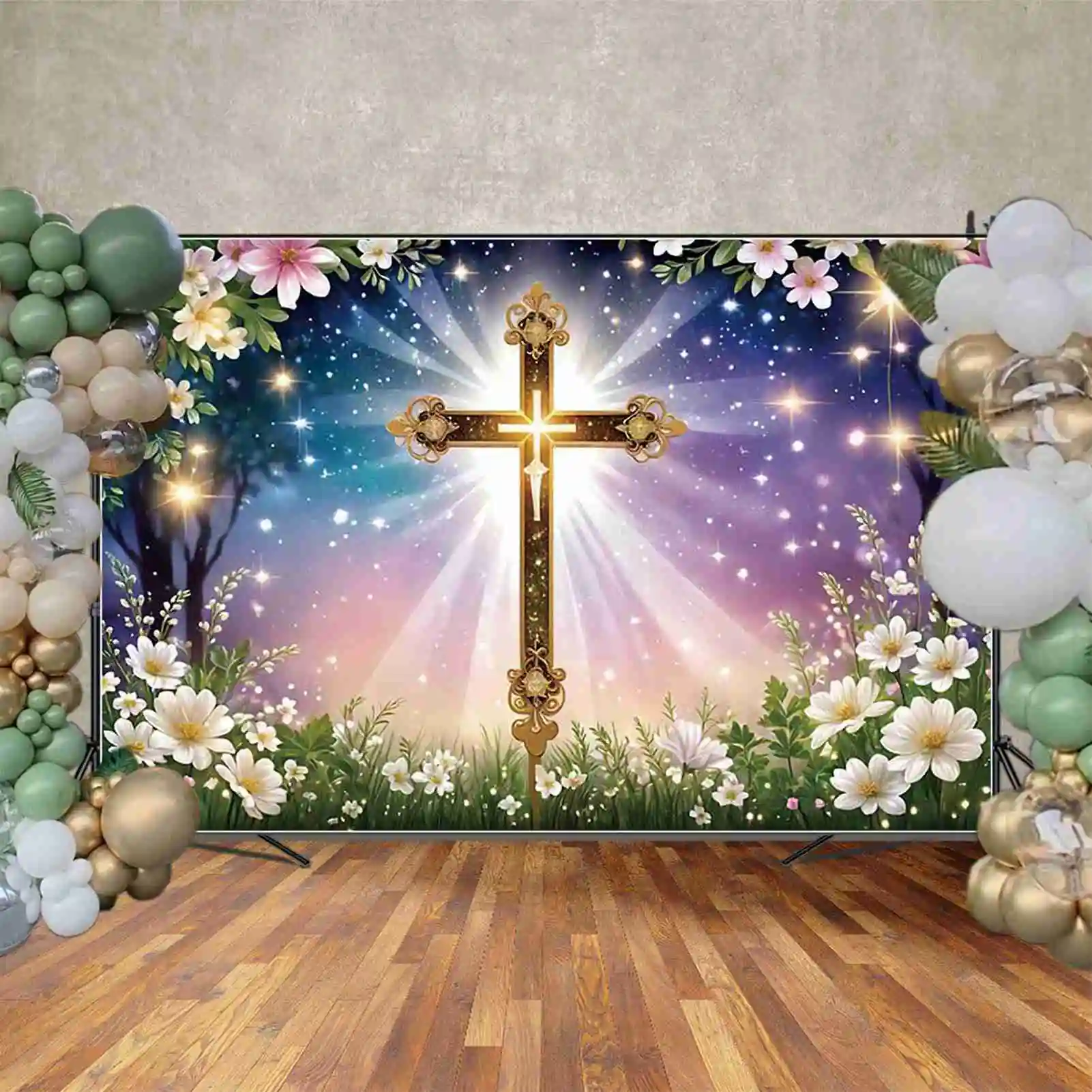 MOON.QG Baptism Background Photography Cross Church God Bless Photozone Backdrop Children Photo Studio Photocall Supplies