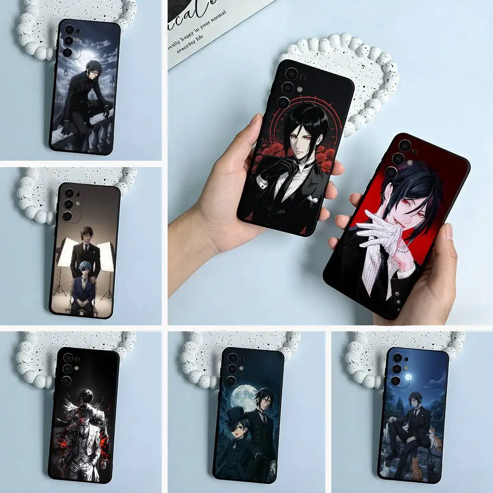 Klassische Anime-B--Black-Butler-Handyhülle für Samsung S25, S24, S21, S22, S23, S30, Ultra, S20, Plus, Fe, Lite, schwarzes weiches Silikon