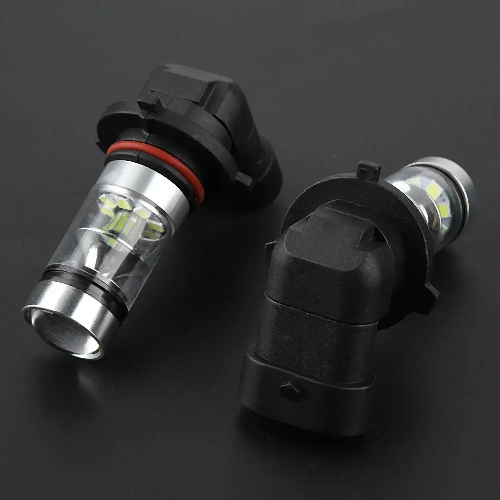 2 قطعة 9005 100 واط 6000 كيلو ل الأبيض LEDFoglight لمبات عدة الضباب ضوء المصباح سيارة مصباح قيادة اكسسوارات السيارات تيار مستمر 12 فولت-28 فولت