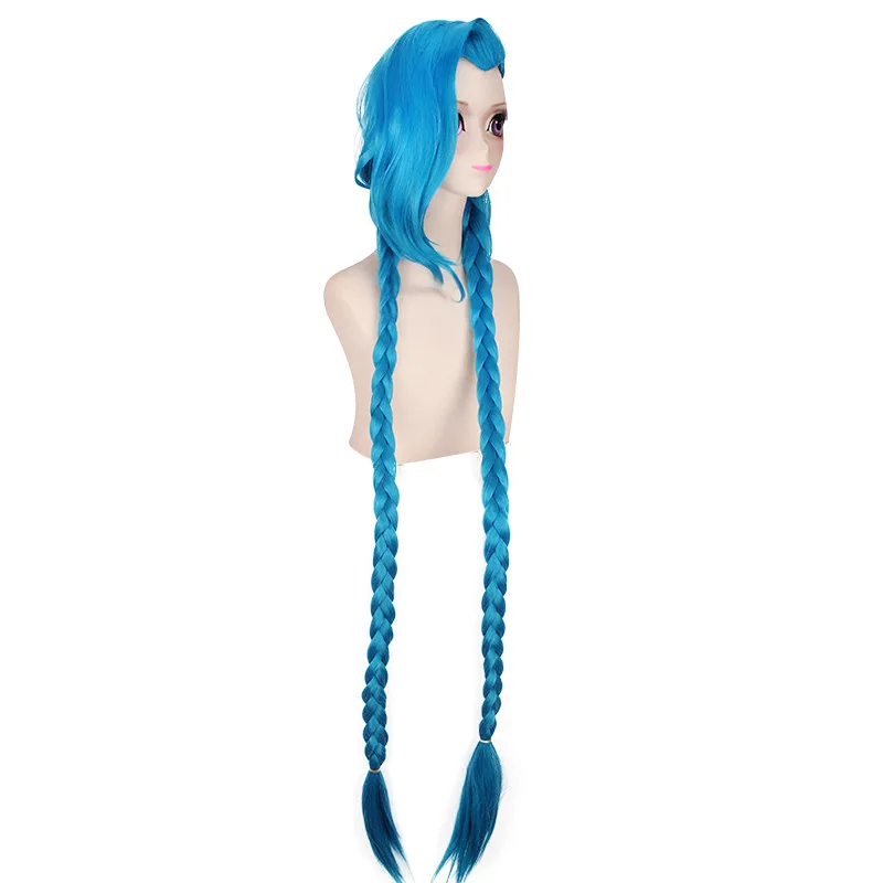 Parrucca sintetica lunga rosa blu Anime Cosplay Costume Party Fibra resistente al calore Capelli Donna Gioco di ruolo Halloween Dress Up