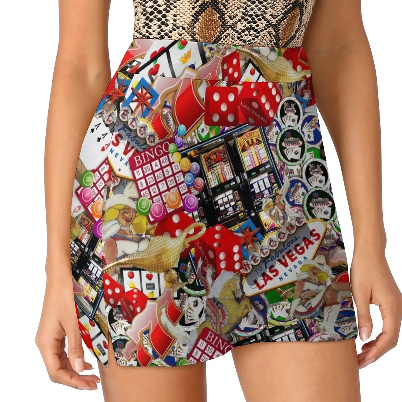 Gamblers Delight - Las Vegas Icons Light Proof Trouser Skirt skirts summer 2023 woman Short skirts skirts for womens 2023