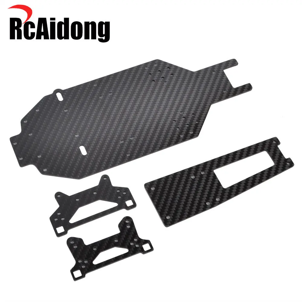 Kit de conversión de actualización de cubierta inferior superior de carbono para actualizaciones de chasis Tamiya TA02 TA02SW TA02S