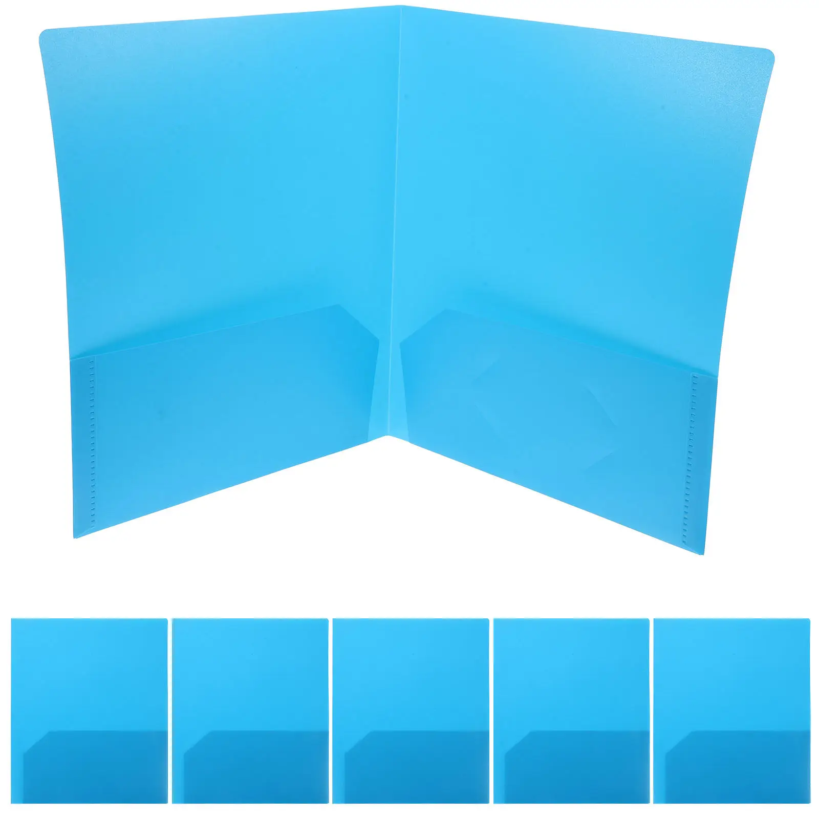 

6Pcs A4 File Folders with Two Pockets Plastic Document Organizer for School College Office Business Presentation Heavy Duty PP