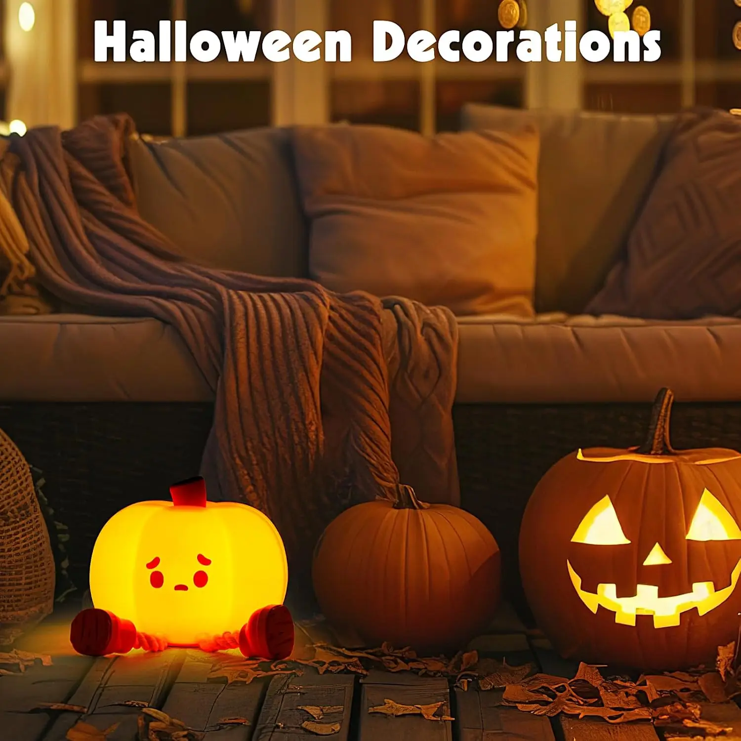 Pumpkin Night Light, Cute LED Night Light, Silicone Dimmable Nursery Night Light, Rechargeable Bedside Touch Night Light