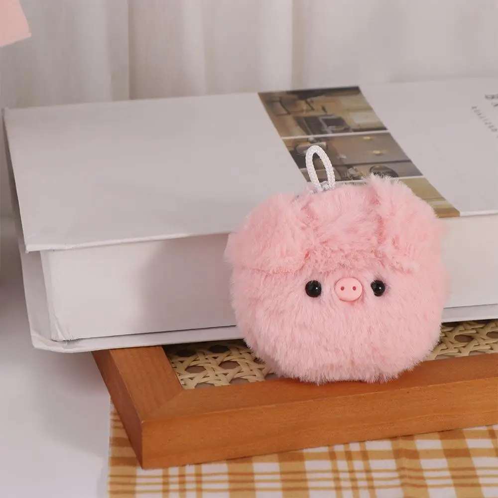 Mała Głowa Świnej Mała Głowa Świnej Pluszowy Wisiorek Zwierzęcy Brelok Miękki Pluszowy Wisiorek na Torbę z Głową Świnej Breloczek do Kluczy Samochodowych Bawełna PP