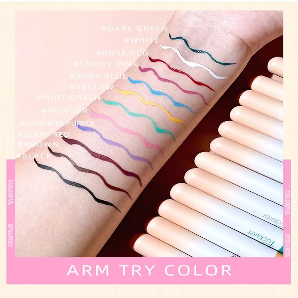 Ultra dünner flüssiger Eyeliner Bleistift wasserdichter schweiß fester Regenbogen Eyeliner Stift schnell trocknender bunter matter Eyeliner