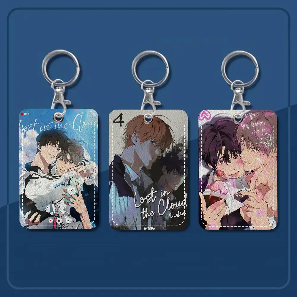

Прямоугольный брелок-держатель для карт в стиле аниме «Потерянный в облаке», держатель для кредитных карт со значком, держатель для студенческого удостоверения личности, чехол для автобусных карт