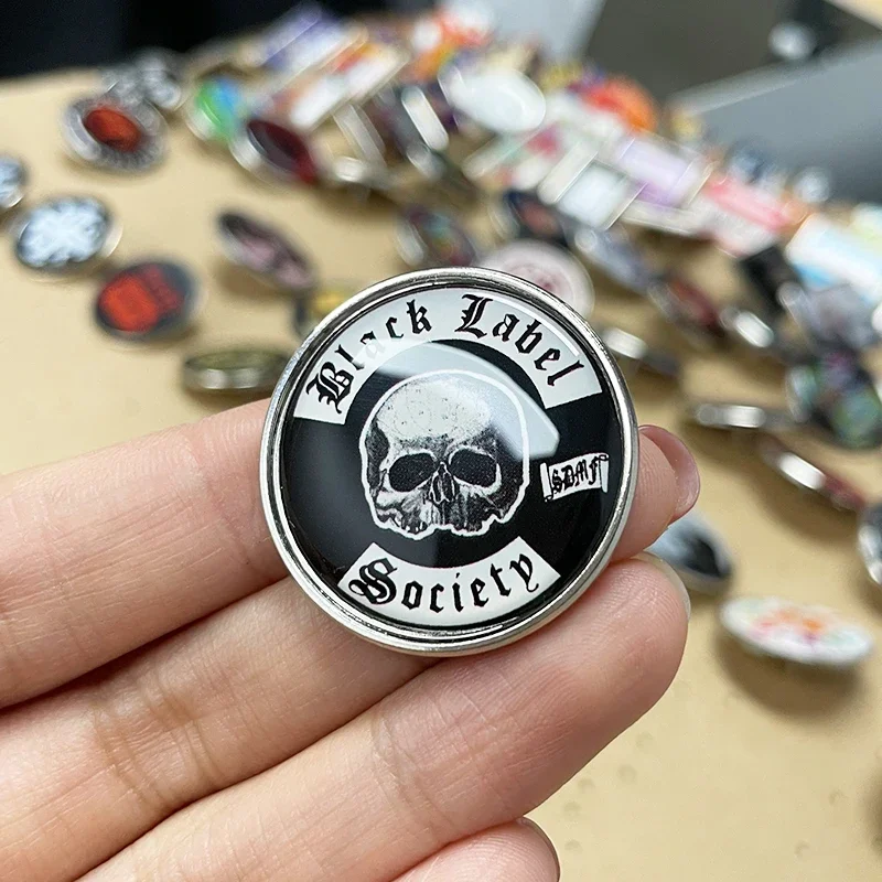 Black Label Society SDMF Skull Head Logo Badge Lapel Pin Dark Gothic Brooch Jewelry