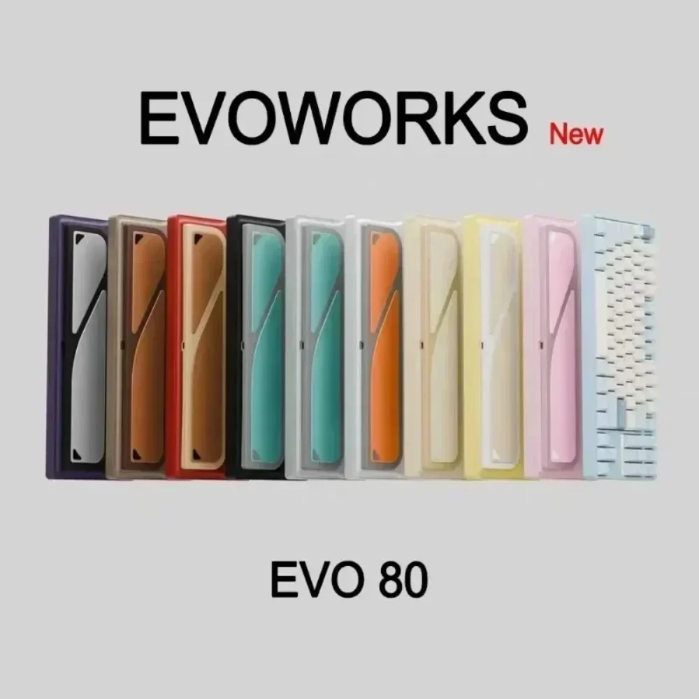 EvoWork EVO80 Mechanical Keyboard CNC Aluminum Ball System Tri-mode RGB Gasket Quick Release HotSwap Custom 75% Office Keyboard