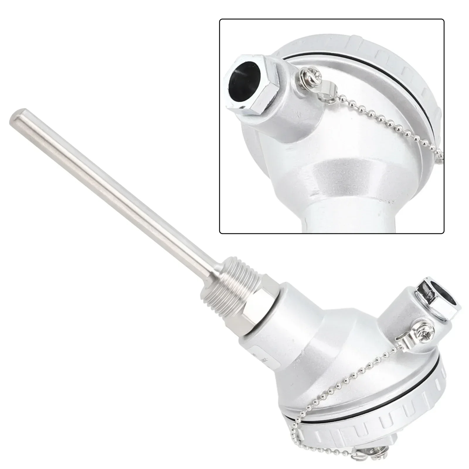 Imagem -02 - Sonda Sensor de Temperatura Rtd Pt100 Cabeça Terminal de Termopar com Rosca Npt de Cabeças 50 100 150 200 250 300 400 mm para Controlador