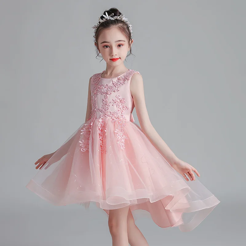 Mädchen formelles Kleid, Spitze Blume Kinder Frack, Prinzessin Hochzeit flauschige Mesh Kleid Party Kleider Mädchen Kinder kleid