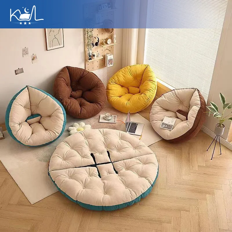 

Thickened Round Floor Cushion, Extra Large Cotton Linen Tatami Cushion for Bay Window, Soft Meditation Cushion for Living Room
