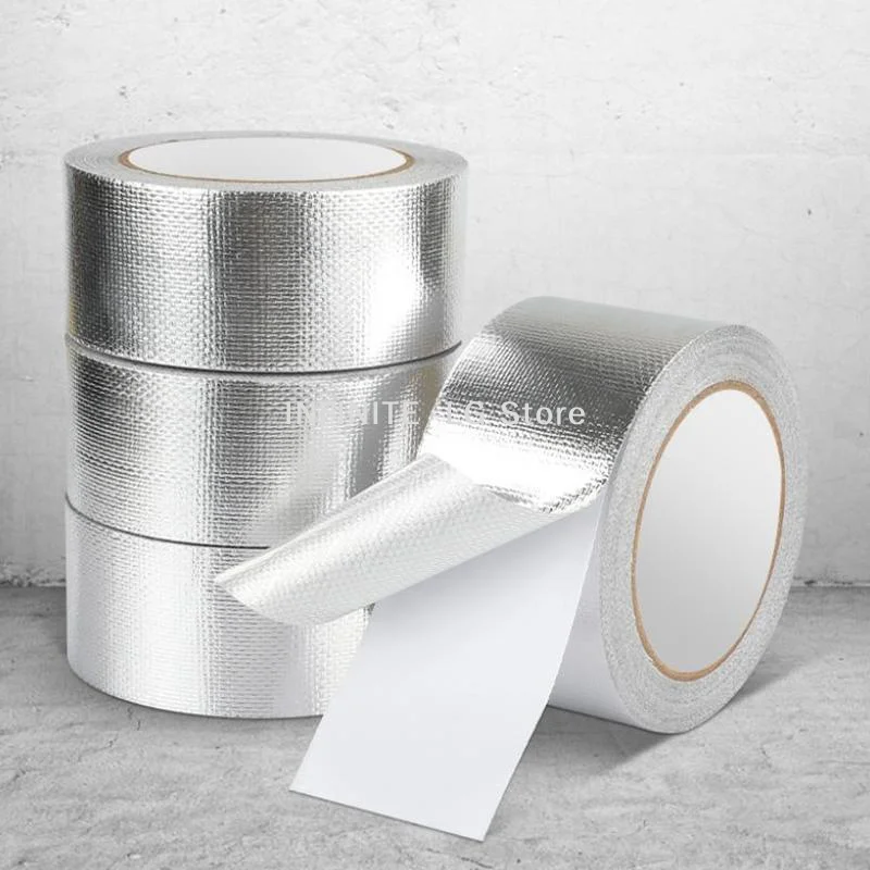 20m*5cm Exhaust Pipe Insulation Tape Exhaust Heat Tape Manifold Downpipe High Temperature Bandage Tape Silver Adhesive Tape