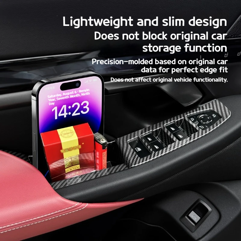 For BMW 5 Series i5 G60 2024-2025 ABS Carbon Fiber texture Car window lift glass panel button frame interior accessories