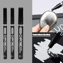 1Pcs Chrome Mirror Marker Silver Marker Liquid Pen for Cards, Posters, Rock Mugs, Ceramic, Glass, Metallic Craftwork Paint Pen