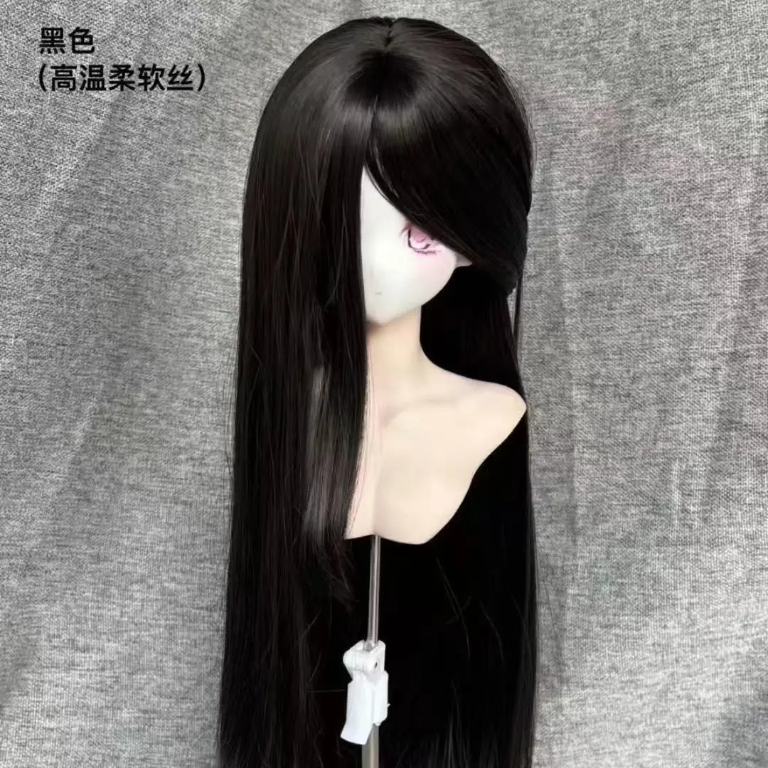 New High Temperature Silk Bjd Wig In Multiple Sizes and Colors Fashionable Fluffy Simulation Long Hair Doll Accessories No Doll