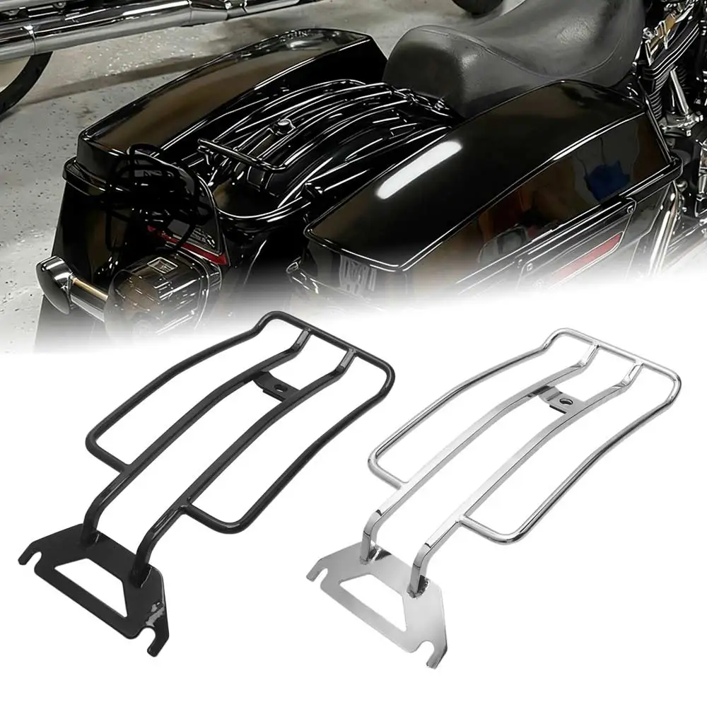 

Багажник для мотоцикла Harley Electra Glide Classic Standard Ultra Road Glide Road King Classic Custom 1998-2008, черный/хром, 1 шт.