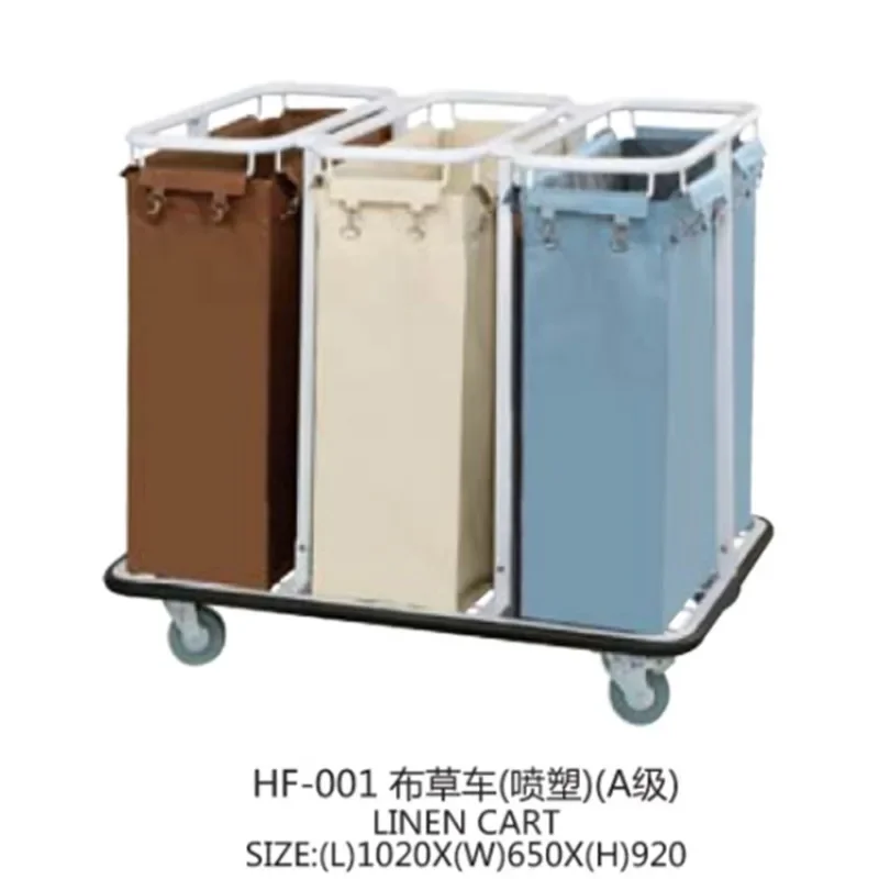 Specializing in the production of stainless steel, titanium and other hotel supplies, linen cart