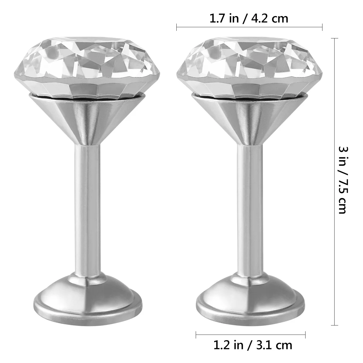 2 قطعة خطاف ستائر كريستال الفضة سبائك الزنك الماس الستائر تيباكس جدار شرابة هوك للمنزل نافذة الزخرفية عوائق