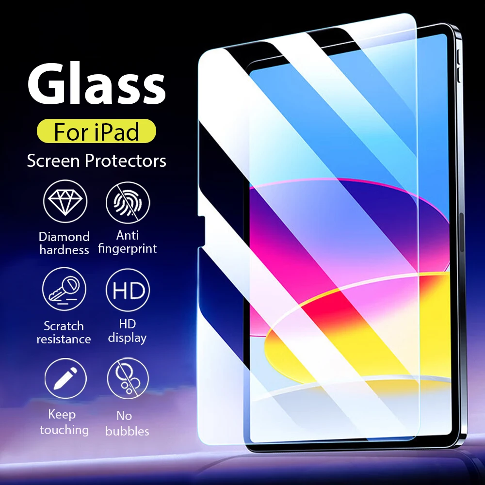 Tempered Glass Screen Protector For Ipad 10th 10 9th Generation 10.9 Pro 11 12.9 13 2024 Air 5 4 3 2 Mini 7 6 7th 8th 10.2 Film