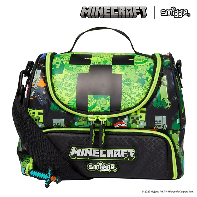 Genuine Australia Smiggle Minecraft Co branded Backpack Primary School and Children\'s Backpack Start of School Gift