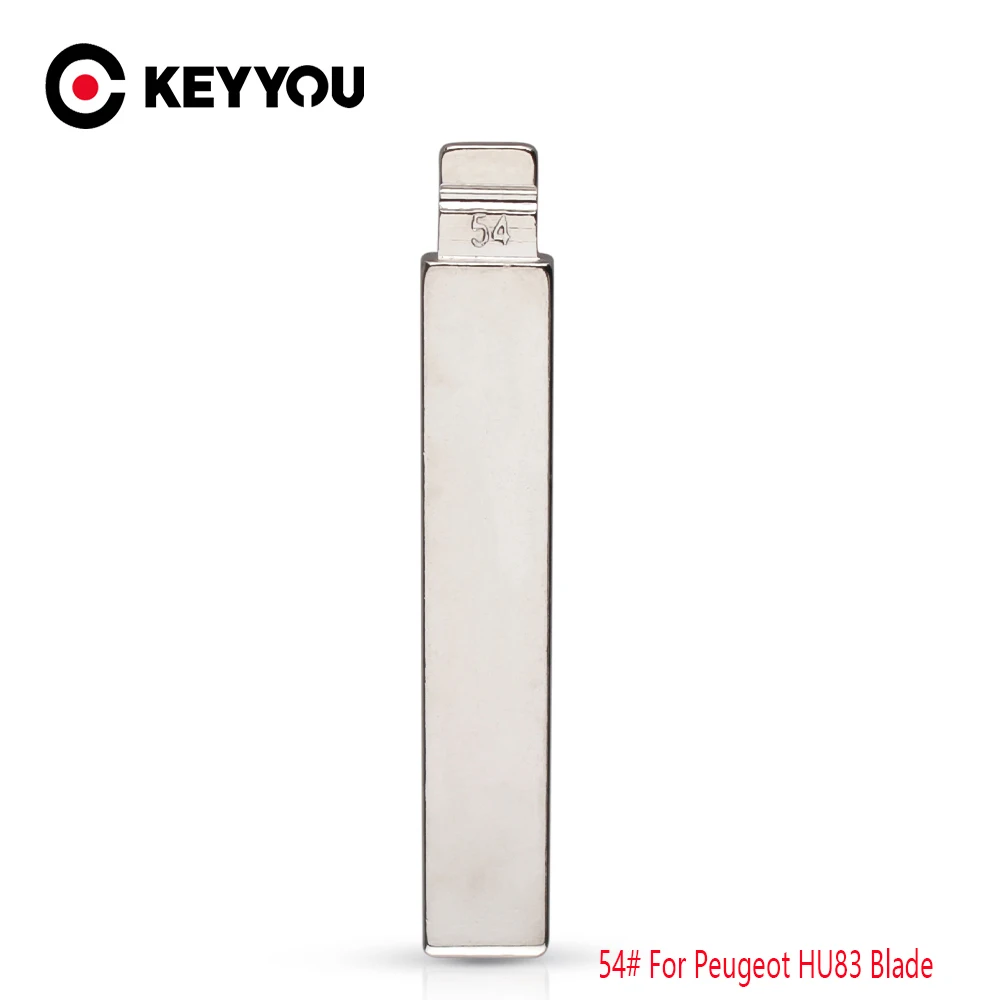 

KEYYOU 10 шт. 54 # HU83 металлический необрезанный пустой откидной лезвие дистанционного ключа для Peugeot 407 Citroen для KD xhorse VVDI JMD