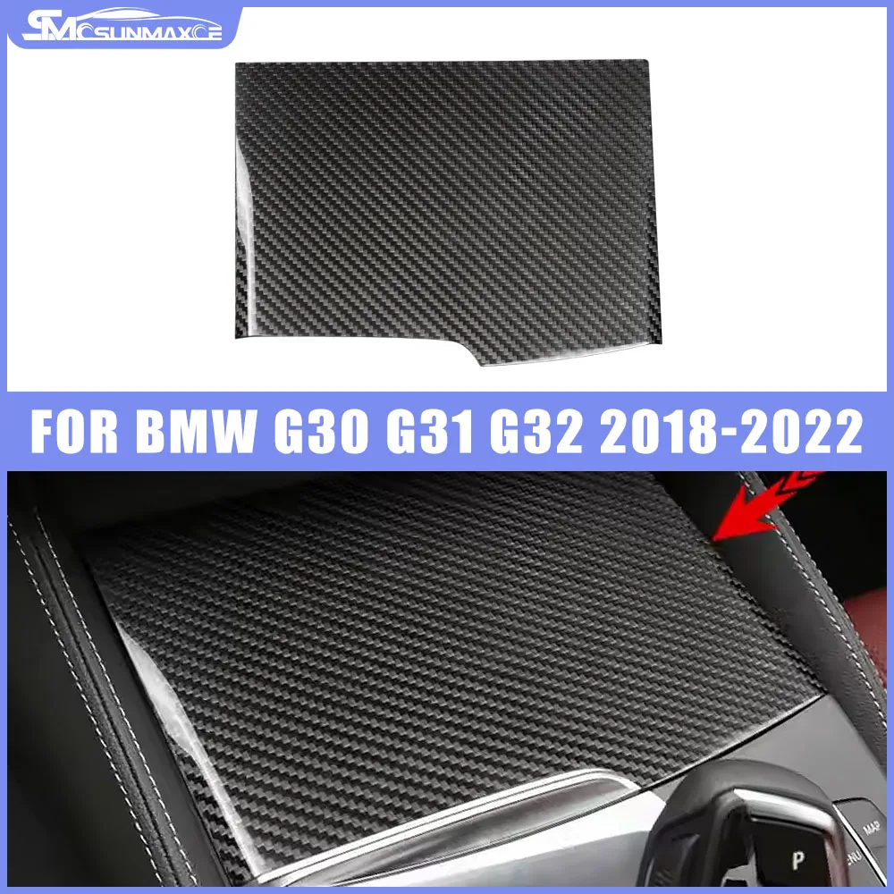 

For BMW 5 6 Series G30 G31 G32 2018-2022 Real Carbon Fiber Car Interior Center Console Storage Box Panel Cover Trim
