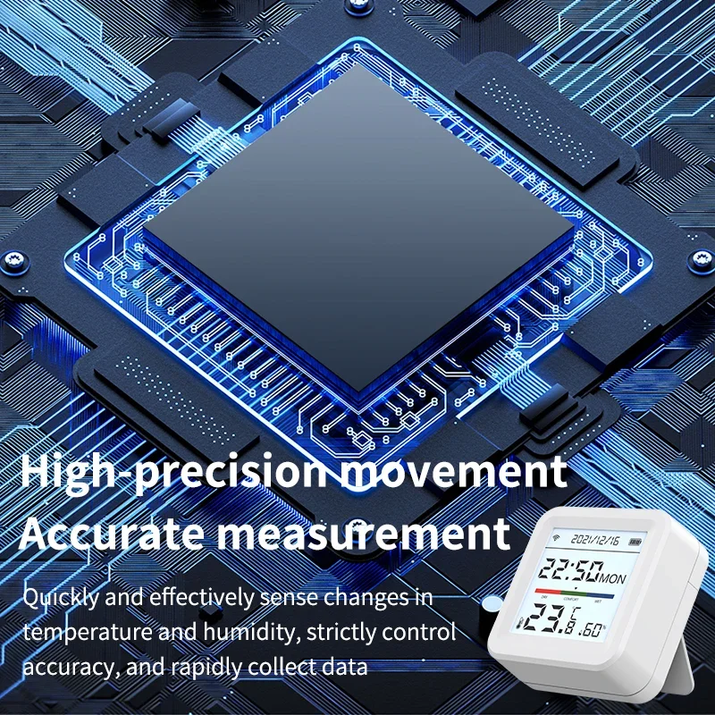 Mini Wireless Smart Temperatur- und Feuchtigkeitssensor mit Display, Tuya-App-Steuerung, ideal für die Echtzeitüberwachung der Hausautomation