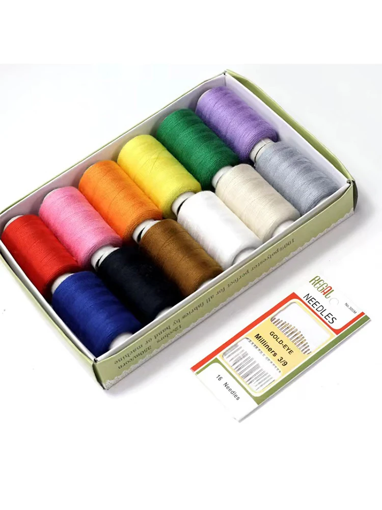 350 Yards x 12 Stück Nähgarn-hand genähter DIY-Stick faden Nähgarn und Polyester faden für