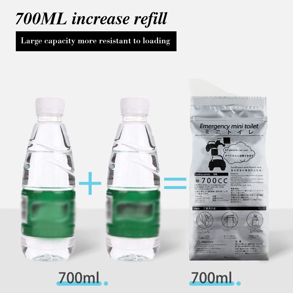 20PCS Outdoor Emergency Urine Bags 700ml Disposable Travel Mobile Toilet Portable Urinal Bag for Men Women Baby Car Vomiting Bag