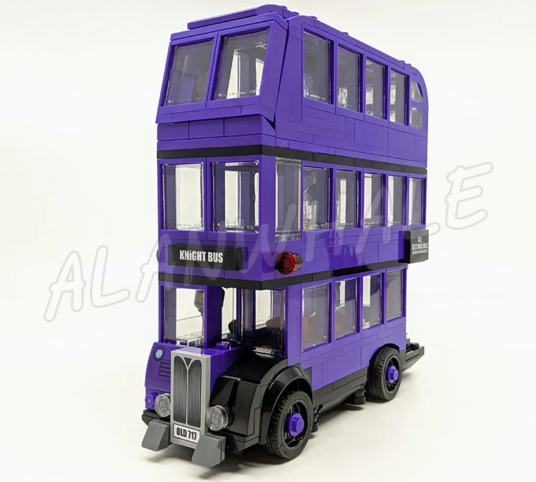 419pcs Magical World of Wizards The Knight Bus Purple Triple-decker 11342 Building Blocks Set Compatible With Model