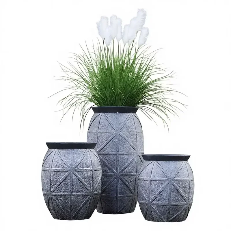 Nordic Creative Floor-standing Large Minimalist Modern Flower Pot Outdoor Personalized Combination Mall Hotel Lobby