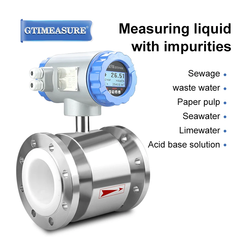 Electromagnetic Water Flow Meter Sewage Wastewater Salt Solution Modbus Water Flow Meter Milk Flow Meter SS 304 316