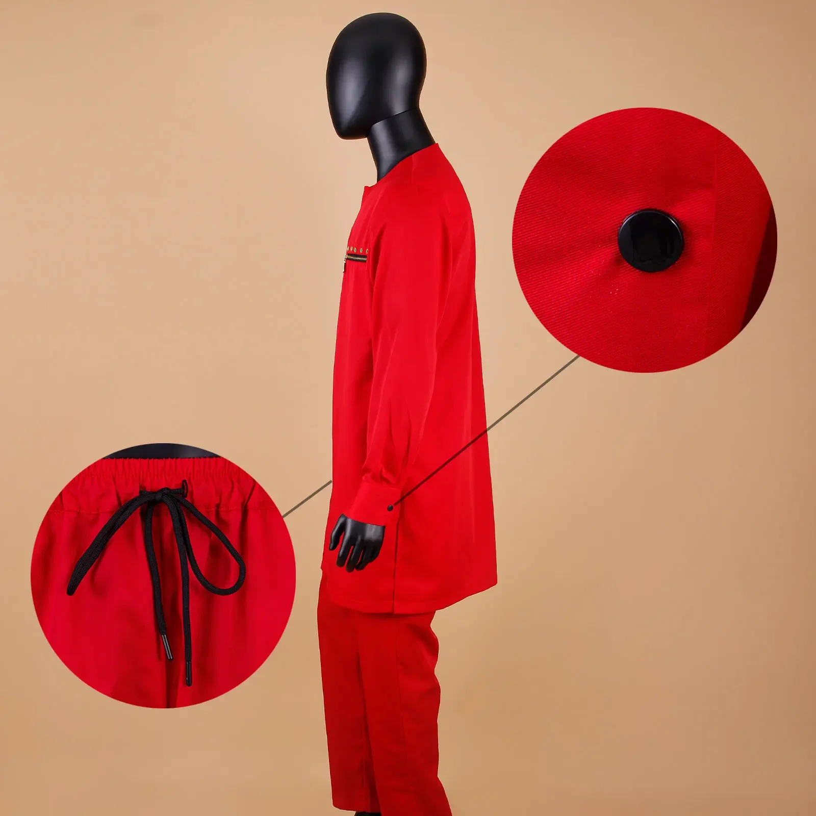 African Suits for Men Zip Jacket and Pants 2 Piece Set Kaftan Dashiki Outfits African Men Suit with Matching Pants A2216038