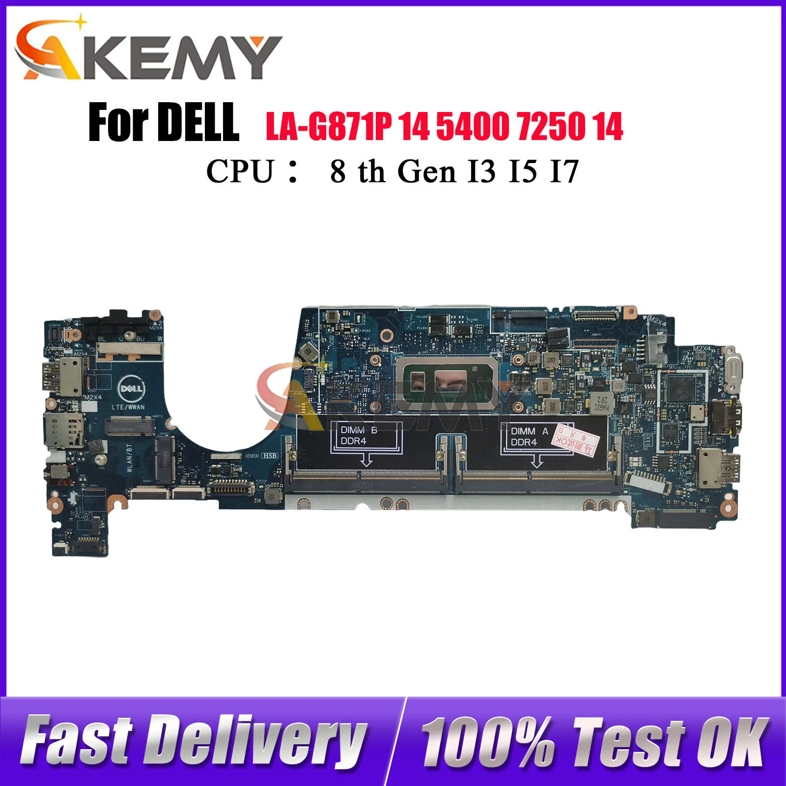 

For Dell Latitude 7400 Notebook Mainboard LA-G871P with I5 I7 CPU 0FHPJ8 0WRHWP 0M2JD3 0WYXPY 100% Fully Tested