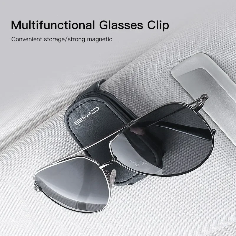 Car Sunglasses Holder Visor Clip Storage Box for BYD Seal Atto 3 Yuan Plus Han Tang EV Qin Song Auto Accessories
