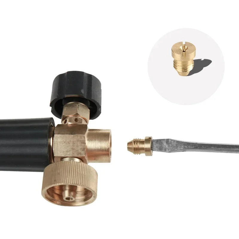 Brass Flow Restrictor Nozzle With 0.1mm Size And NPT Male Fitting For Use With 14mm Stainless Steel Foam Dispensing Components